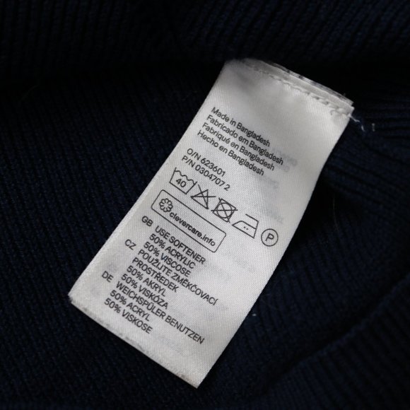 Navy Long Sleeve Crop Top Size XS - Picture 6 of 6